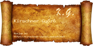 Kirschner Győző névjegykártya